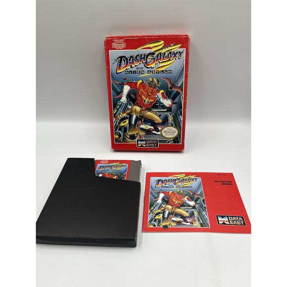 Dash Galaxy in Alien Asylum COMPLETE NES Nintendo CIB Manual BOX Game - TESTED